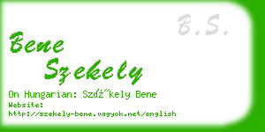 bene szekely business card